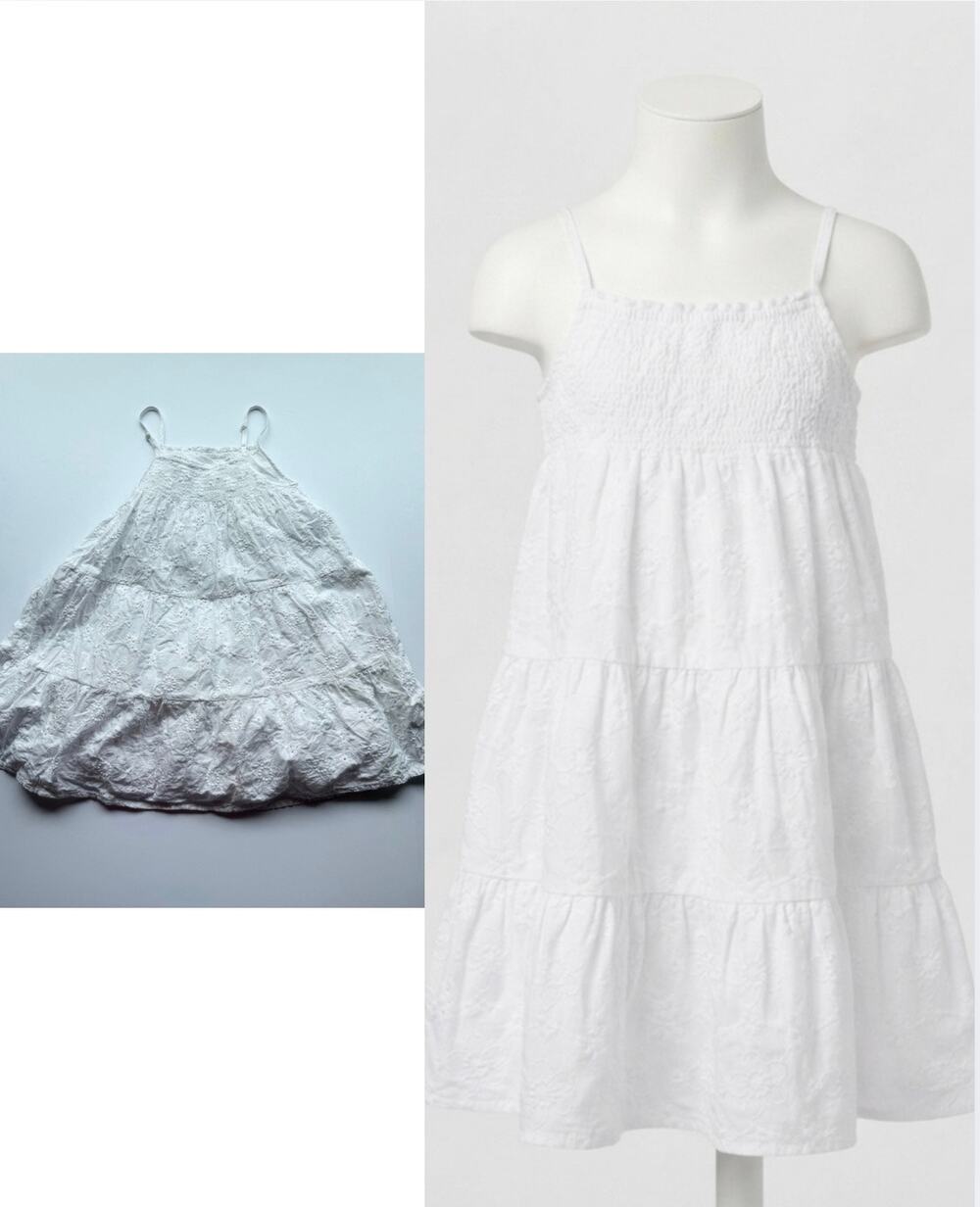 Cat & Jack White Eyelet Tiered Dress Girls 4T Sundress